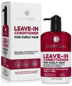 Leave in Conditioner for Curly Hair Frizz Control for Women and Men Restores Dry Damaged and Wavy Hair Detangler Cream and Sulfate Free Anti Stat