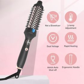 Heated Round Brush 1.5 Inch Thermal Brush Hair Curling Iron Comb Ceramic Tourmaline Ionic Hair Curler Digital Display Curling Wand Double PTC Sta