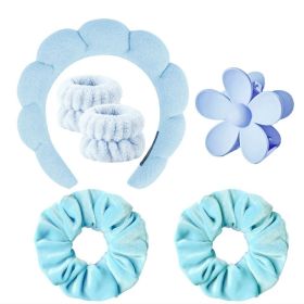 Sponge Spa Headband for Washing Face, Makeup Headbands Women Girls (Color: Blue)