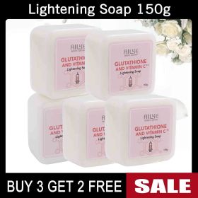 AILKE Lighten Remove Black Spots Facial Skin Care Lotion, Moisturizing Cream Body Glutathion Vitamin C Dark Skin Face New Range (Color: 5 Pack Soap)