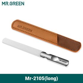 MR.GREEN Double Sided Nail Files Stainless Steel Manicure Pedicure Grooming For Professional Finger Toe Nail Care Tools (Color: Mr-2105(L))